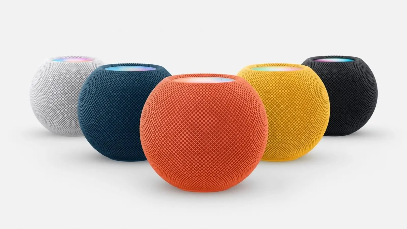 Afbeelding toont HomePod Mini 2 in vijf kleuren wereldwijd