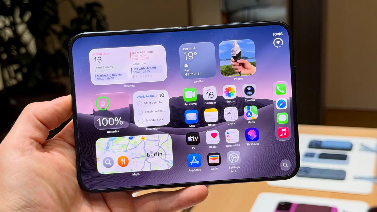 iPhone Duo-buigpunt toont tijdelijke rimpels in scherm